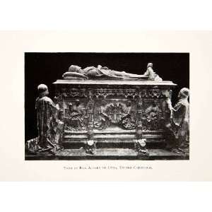 1909 Print Tomb Alvaro Luna Casket Cathedral Saint Mary Toledo Spain 