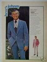 1973 Johnny Carson Suits The Tonight Show Fashion AD  