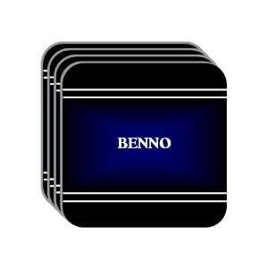 Personal Name Gift   BENNO Set of 4 Mini Mousepad Coasters (black 
