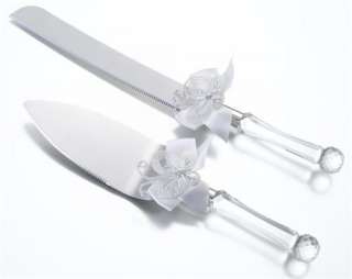 White Butterfly Knife and Server Set