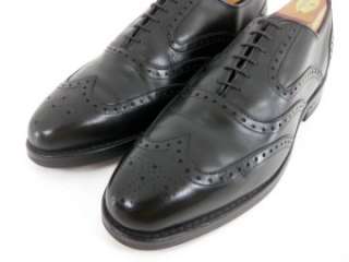   QUINTON Black Wingtip Dress Shoes Balmoral 8 D Medium $335 #6108