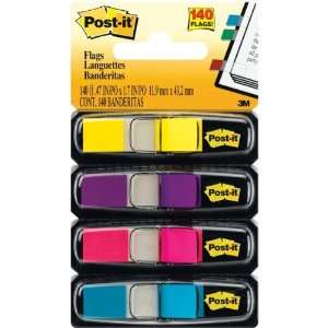  Post it 1/2 Flags with Pop up Dispenser, Bright Colors 4 