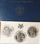 1983 Olympic Silver Dollars Gem BU, w/Box & C.O.A., 3 Coin Set
