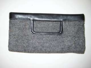 BANANA REPUBLIC Black Tweed Fold Over Clutch Handbag  