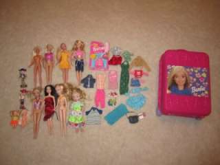 Barbie Dolls Clothes Accessories + Carrying Case 33pcs  