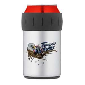  Thermos Can Cooler Koozie Forever Wild Eagle Motorcycle 