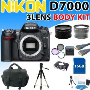  Nikon D7000 D 7000 Digital SLR Camera (Body) with 3 Lens 
