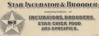   Star Incubator & Brooder Co., Bound Brook New Jersey Billhead  