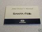 2004 Hyundai Santa Fe Owners Manual Set W/Case ~ OEM 3