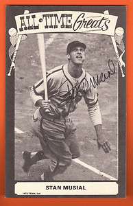 Stan Musial Autographed 1973 TCMA Card ;  