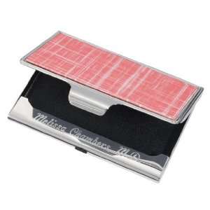 Visol V619B Sania Pink Slate Finish Stainless Steel Business Card Case