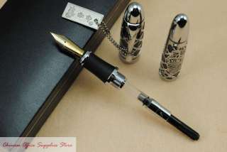 JINHAO 3000 Silver in Black Checked Tiger Relievo Fountain Pen M Nib 