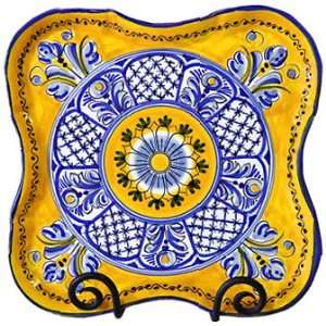   Square Plate from Spain. Fiesta Yellow Pattern