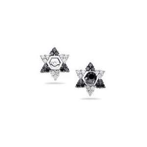 54 Ct White Diamond & 0.64 Ct Black Diamond Earring Jackets in 14K 