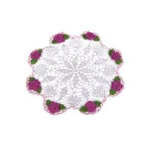 Artwedding Three Colored Acrylon Crocheted Floral Placemat Favor 