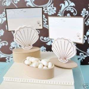 120 BEACH Seashell Wedding FAVOR BOX & Placecard Holder  