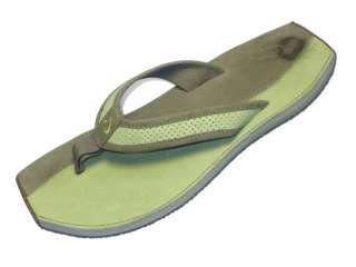 OluKai MOKU Green Taupe Leather Thongs Sandals Womens 9  