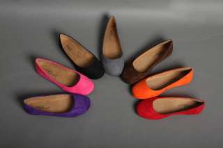 NEW Womens Fashion Suede Ballet Flats Shoes 7 COLORS  