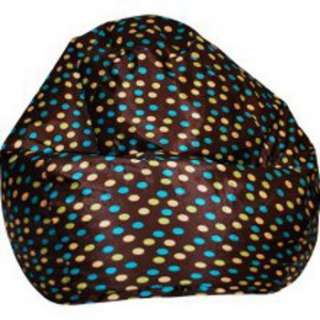 105 Round Bean Bag Chair in Brown/Turquoise Finish by  