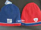 NEW YORK NY Giants NFL Reebok Sideline Beanie Hat Reversible Knit NWT 