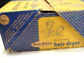 1950 antique HANDY HANNAH HAIR DRYER +box RETRO CHROME  