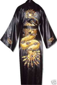 Beautiful Dragon Kimono Black,Samurai,Kungfu,size  S X  