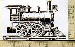ANTIQUE TRAIN Giant ENGINE UNMounted rubber stamp  