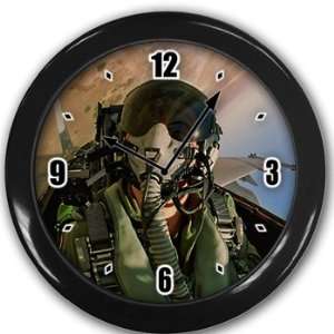  Fighter pilot F18 Wall Clock Black Great Unique Gift Idea 