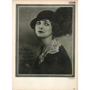  1923 Alice Terry Silent Film Actress Biography Print 