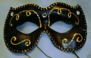 Black Gold Jewel Masquerade Costume Party Mask Classic  