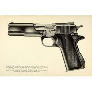   Firearms Gun Parts Weaponry   Original Halftone Print
