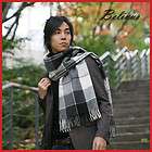 BELIVUS GRAY PATTERN CHECK SCARF/Warm Long Scarves/Shaw