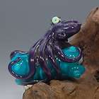 Lampwork Glass Work Purple Octopus Dread Dreadlock Hair Bead Large 