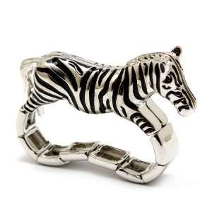  Zebra Statue Two Fingers Cocktail Ring 