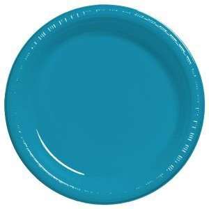  Premium 9 inch Plastic Plates, Turquoise