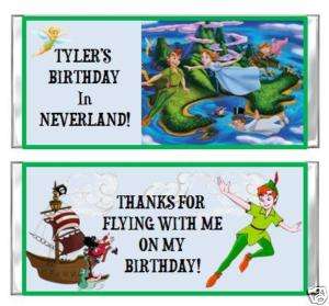 PETER PAN NEVERLAND BIRTHDAY PARTY candy bar wrappes WENDY TINKERBELL 