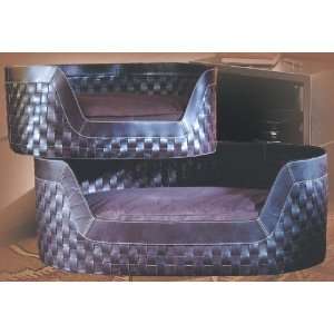 WOVEN BLACK DOG BED (L)
