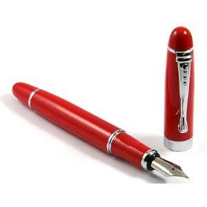  Classic Red Cigar Silver Ring & Clip Fountain Pen, Pen 