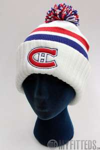 Montreal Canadiens White Red Royal Blue Hockey Pom Knit Skully Winter 