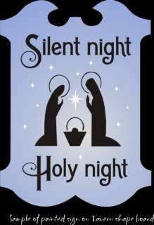 New Stencil #C82 ~ Lg. Silent Night Holy Night Nativity scene with 