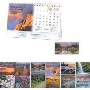   desk calendar with inspirational scenes and quotes.