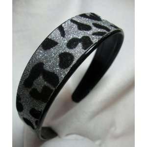  Silver Glitter Leopard Headband 