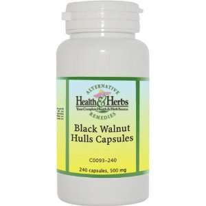 Alternative Health & Herbs Remedies Black Walnut Hulls Capsules, 240 