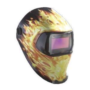Black And Yellow Blazed Design Welding Helmet 100 With Variable Shade 
