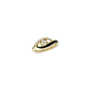  ZALES Sirena™ Black Eyes Ring in 10K Gold 3/8 CT. T.W 