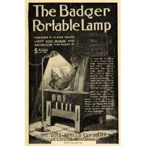  1910 Ad Vote Berger Co. Badger Portable Lamp Ligthing 