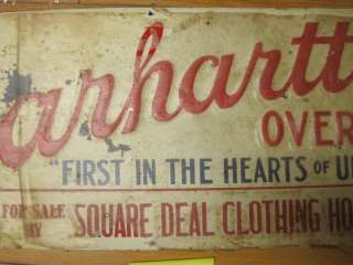 NOS Carhartt workwear ad sign display original overalls  