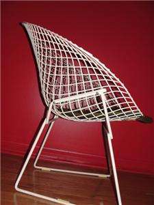 Mid Century Knoll Harry Bertoia Diamond Chair Leather Seat  