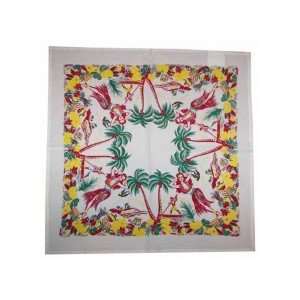  Lovely Oahu Hawaiian Print Cotton Tablecloth by Red and 
