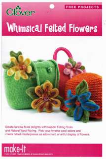   FELTING NEEDLE APPLIQUE PUNCH TOOL w/FREE FLOWERS PROJECTS BOOK  